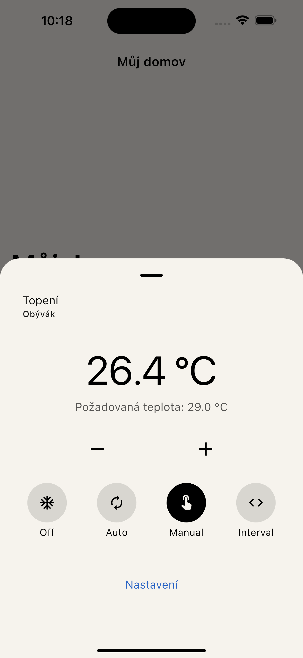 Domov pod palcem – nastavení vytápění